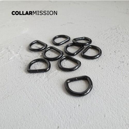 100pcs/lot wholesale D ring semicircle button 20mm black diy dog collar accessories durable plated metal buckle DK20HX