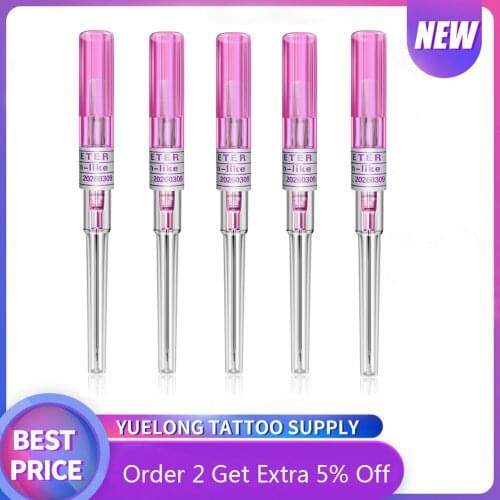 50pcs 20G Catheter Needles IV Catheter Piercing Needles Cannula Body Piercing Needles Stainless Steel Hollow Needles for Nose