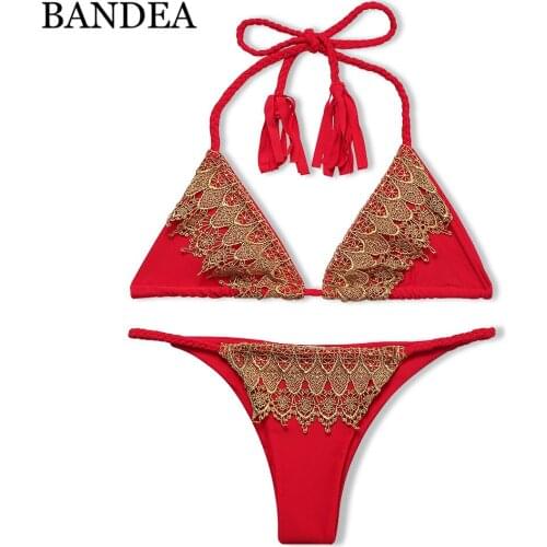 BANDEA bikini brazilian bikini women swimwear Sexy Beachwear halter swimsuit Lace Bikini Set Biquini maillot de bain