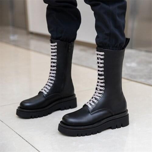 PXELENA Plus Size 34-43 Women Motorcycle Biker Ankle Boots Lace Up 2020 Autumn Winter Military Combat Punk Gothic Boots Shoes