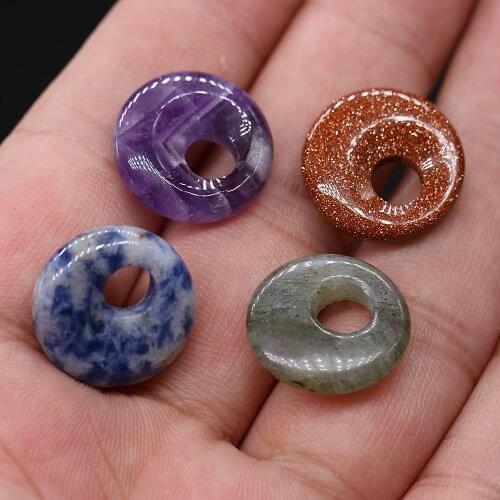 Natural Semi-precious Stone Large Hole Beads 18mm Hole 5.5mm DIY for Making Jewelry Necklace Accessories Gift
