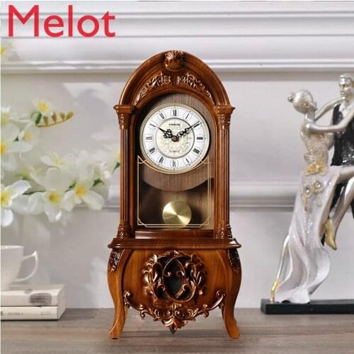 Old-Fashioned Clock Creative Time Reporting Luxury Living Room Retro Domestic Antique Desktop Clock Mute