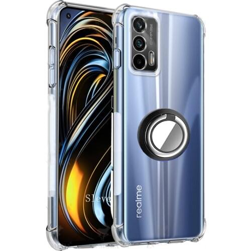 Case for Realme GT Neo Shockproof Soft Metal Ring Holder Bracket Cover For Realme GT 5G RMX2202 Q3 Pro Q3I Couqe Fundas
