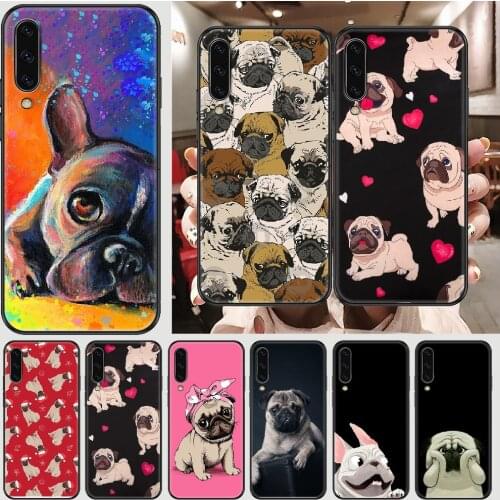 Pug Dog Cute Phone case For Samsung Galaxy A 3 5 7 8 10 20 21 30 40 50 51 70 71 E S 2016 2018 4G black art funda tpu hoesjes