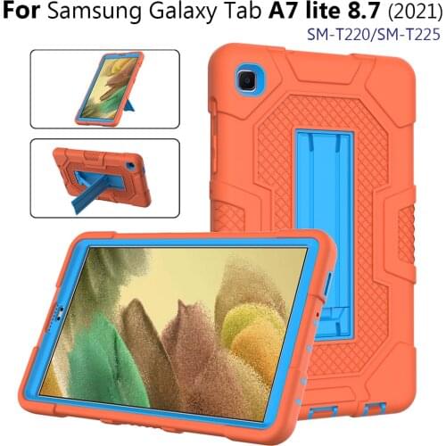 T220 T225 Case For Samsung Galaxy Tab A7 Lite 8.7 inch 2021 SM-T220 SM-T225 tablet portable back bracket Shockproof Cover+Pen