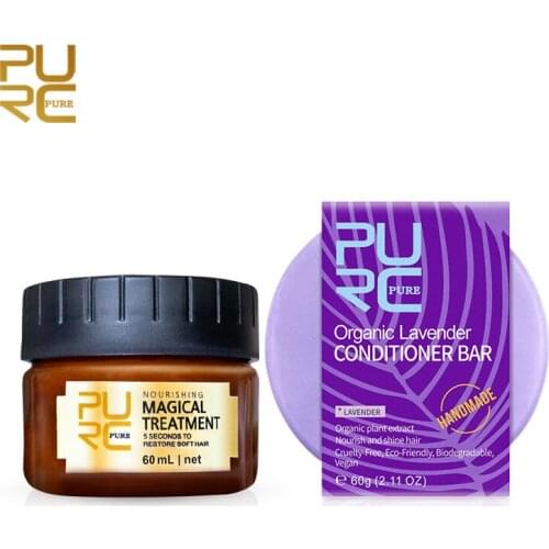 PURC Organic Lavender Conditioner and 5 seconds Repairs damage hair Magical hair mask restore soft hair set