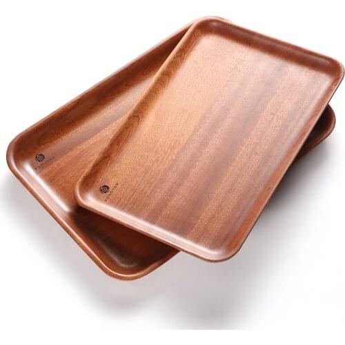 YUSOTAN wooden dishes serving tray no paint no wax comfortable touch natural dishes and plates sets for restaurants and canteens