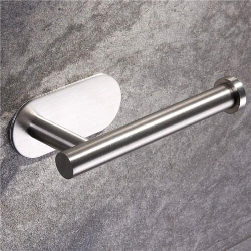 1pc Toilet Paper Holder Wall Mount Tissue Roll Hanger Matte Black 304 Stainless Steel Bathroom Tissue Towel Holder