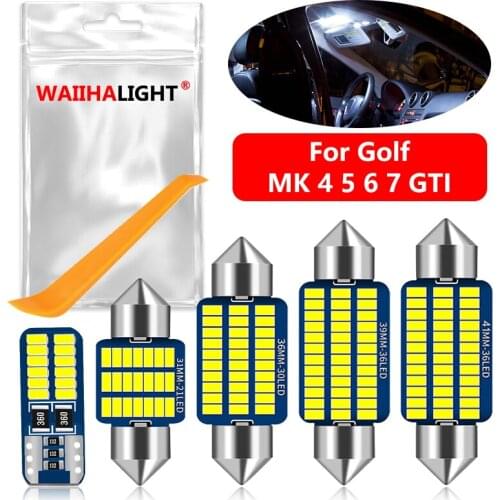 For Volkswagen VW Golf 4 5 6 7 MK4 MK5 MK6 MK7 GTI GT Vehicle LED Interior Map Dome Trunk Light Kit Canbus Car Lighting