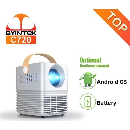 BYINTEK C720 Home Theater LED Mini Portable Full HD Projector Beamer for 1080P 3D 4K Cinema (Optional Android 10 Battery
