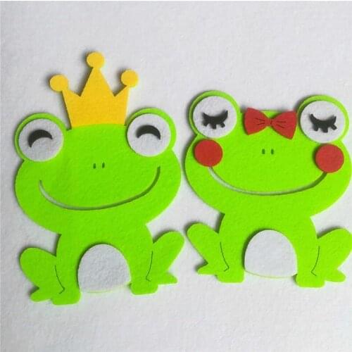 1 Set Felt Crafts Frog Prince & Princess Early Learning Supplies Kindergarten Wall Stickers Decoration Children Room Study Tools