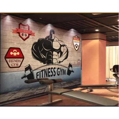 Custom photo wallpaper for walls 3 d wallpaper murals Retro nostalgic gym weightlifting equipment background wall papers