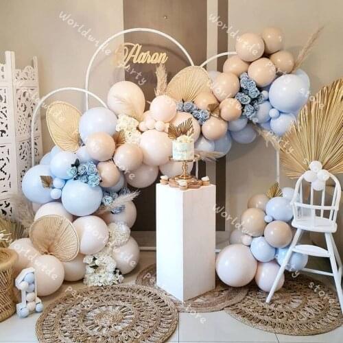 Global Macaron Blue Balloons Garland Baby Shower Decoration Skin DIY Balloon Arch Valentines Day Decoration Wedding Supplies