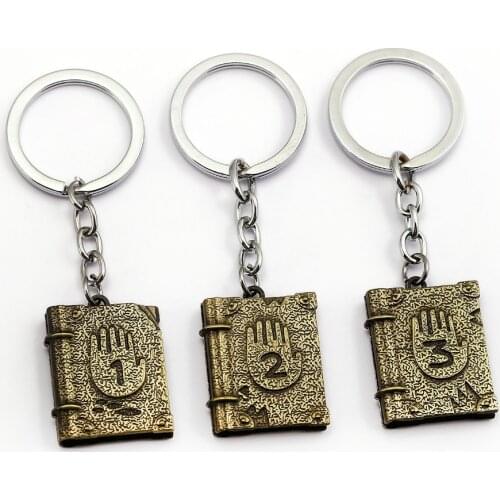 Gravity Journal 3 Keychain Game Key Ring Holder Metal Fashion Car Chaveiro Book Shape Key Chain Pendant Jewelry