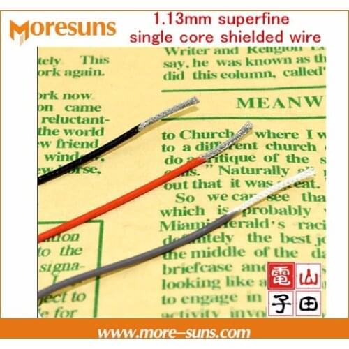 Free Ship 20M/lot 1.13mm superfine single core shielded wire Audio Video signal wire thin coaxial cable silver plated RF1.13