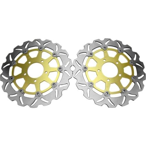 LUCKMART Front Brake Rotors Disc and Pads Kit for Suzuki GSXR 600 750 2004-2005 / GSXR 1000 2004 Motorcycle Accessories Gold