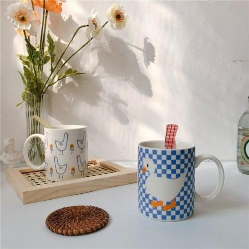 Korean Ins Retro Duck Mug Lovely Girl Coffee Milk Breakfast Cup Nordic Creative Personality Water Cup Coffee Mug Coffee Cup