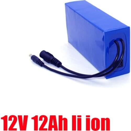 Lithium-ion battery pack 12v 12ah 12 ah 12 volt batteries with BMS for led light + charger