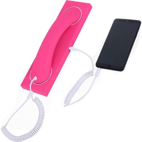 Matte Cell Phone Handset, Retro Telephone Handset with Base, Max 1m Cable, 3.5mm Handset Receivers for Mobile Phone Computer