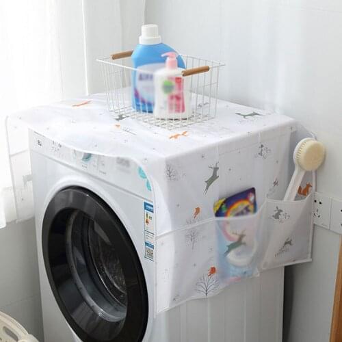 Multifunctional Refrigerator Pocket Dust Cover Cartoon Flower Animal Print Washing Machine Cover Useful Home Textile Dust Cloth