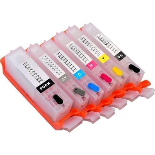 PGI-470 470 refillable ink cartridge with auto reset chip For CANON PIXMA MG6840 MG5740 TS5040 TS6040 printer