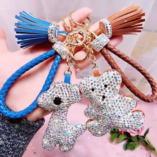 Fashion Korean Version of Diamond-studded Deer Keychain Creative Personality Bag Charm Key Chain Girl Cute Small Gift Keychain