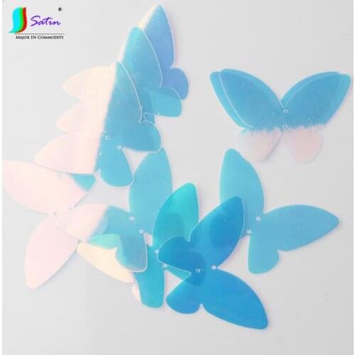 Wholesale 45*60mm 40pcs Butterfly Gold Light Sequin Wedding Dress Dance Cloth Bag Jewelry Accessories Sequins A0073F