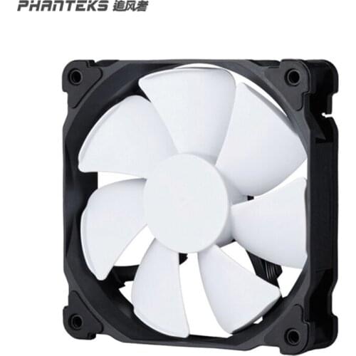 Phanteks F120MP 120mm MP 4-pin PWM Fan, high Static Pressure, Optimized for Silence, Sleeved Daisy-Chain Cables, White Blades