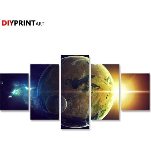 Sun Stars Planets 5 Pcs/set Wall Canvas Paintings Livingroom Home Decoration A2029