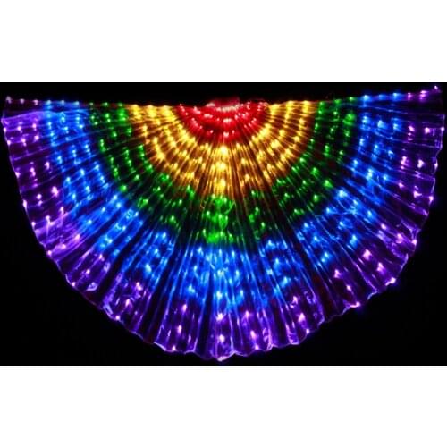 Stage Performance Props Women Dance Accessory LED Dance Wings Light Up Wing Costume Multicolored LED glowing wings With Stick