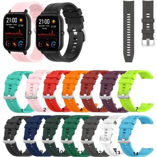 20mm Silicone Watch Band Strap For Huami Amazfit GTS 2e GTS2 mini for Bip Lite S U GTR 42mm Neo Replacement band strap