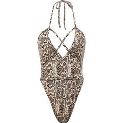 Sexy bikini swimwear women swimsuit one piece biquini bikinis Serpentine String Hollow out Bandage High fork Thong Nightclub spa