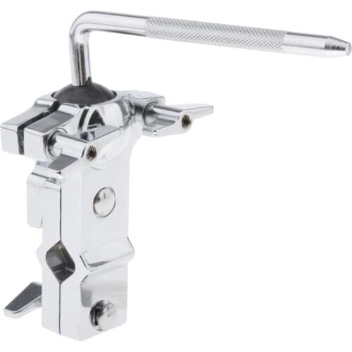 Silver Stainless Steel Drum L-Rod Clamp Mount Holder Instruments Accessory