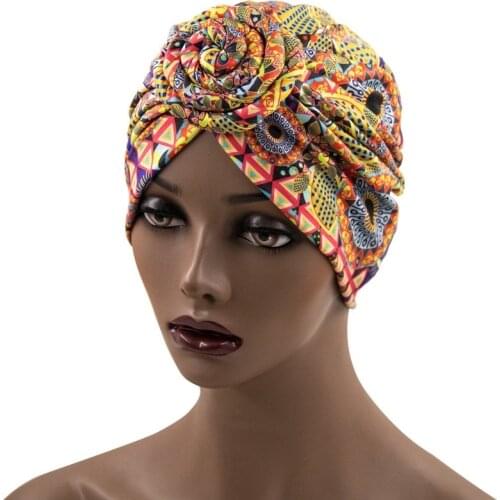 Bonnets For Women AliExpress Cross-border New African Printing Vortex Headscarf Hat Fashion Bottoming Baotou Hat A Generation