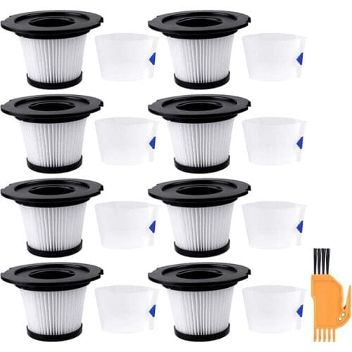 8 Sets Replacement HEPA Filter And Strainer Screen With Cleaning Brush Fit For MOOSOO K17 Cordless Stick Vacuum Cleaner