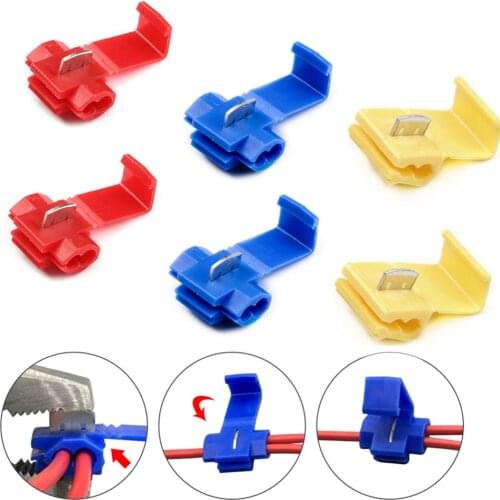 50/25Pcs Lock Wire Electrical Cable Connectors Insulated Terminals Crimp Quick Splice Connector For Car Electrical Cable Snap