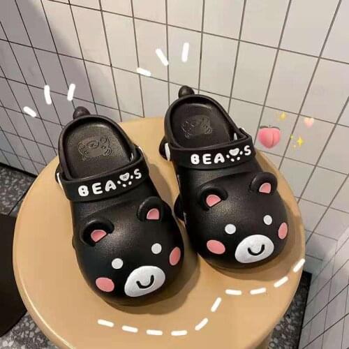 Womens Summer Slippers Thick Bottom Baotou Cute Cartoon Soft Bottom Hole Slippers Fashion Dual-Purpose Cool Slippers