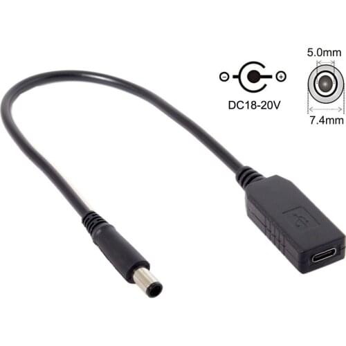 Xiwai Chenyang Type C USB 3.1 USB-C to DC 20V 7.4 5.0mm Dell HP Power Plug PD Emulator Trigger Charge Cable for Lap top