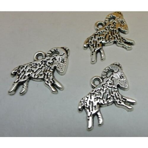 Nevstop nevstop 100pcs/lot Vintage Tone Goat Charms 21x19mm Billy Goat Animal Pendant DIY Accessories