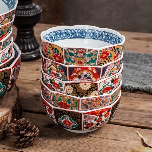 Japanese ceramic bowl creative wave side tableware dish bowl dessert bowl ramen bowl