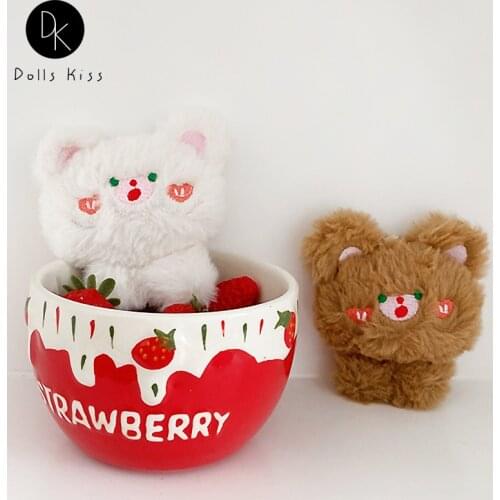 Girls Cute Bear Ita Bag Ladies JK Accessories Keychain Sweet Plush Love Shy Bear Hanger Bag Brown White Doll Plush Keychain Toy