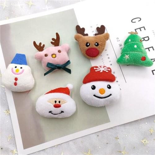 10PCS/Lot plush cartoon christmas Applique Crafts for Children Socks and Gloves Accessories