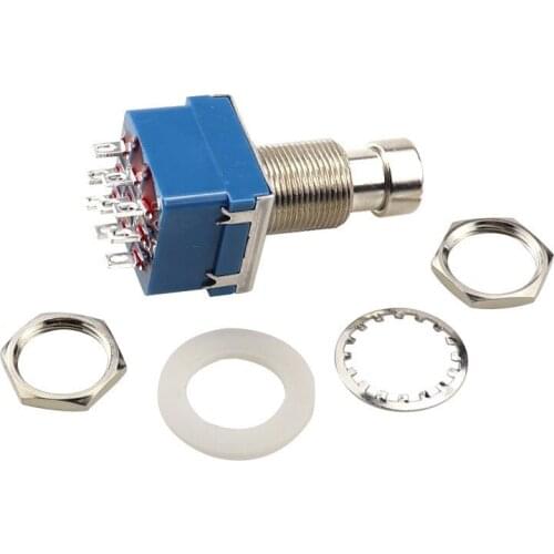 10Pcs Foot Switches 9-pin 3PDT ON-ON Guitar Pedal Push Button Switch Parts Accessories Guitar Effects Pedal Metal True Bypass