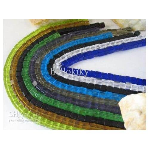 20 strands Mixed colour cube Lampwork Glass beads M2471