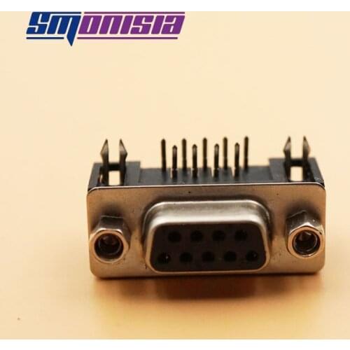 200pcs DR9 Male Socket DR9 90 degree bend pin DB Serial Port RS232 Horizontal plate Plug