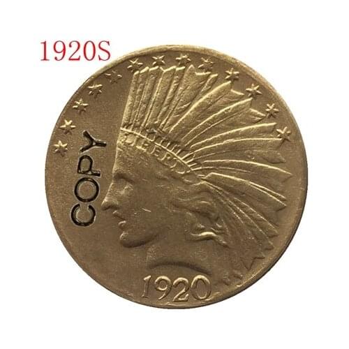 24- K gold plated 1920-S Indian head $10 gold coin COPY