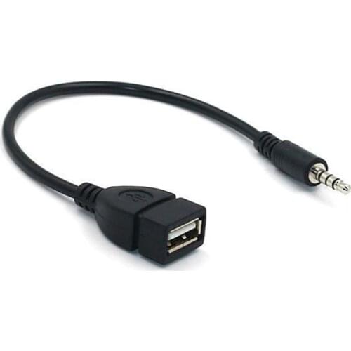 3.5MM Male Audio AUX Jack to USB 2.0 Type A Female U Disk Connectedto Car CD Player Aux Car Audio Cable