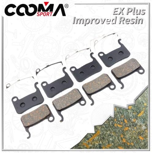 Bicycle Disc Brake Pads for SHIMANO M975, M966, M965 Deore M596, M595, M535, Alfine S501, S500, T605, R505, M545; 4 Pair Ex Plus
