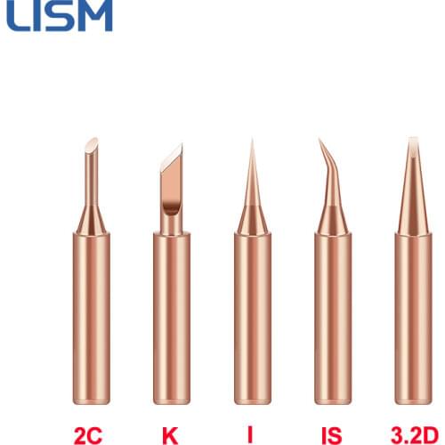 Pure Copper Iron Tip 900M-T Soldering Tip Rework Station Welding Head BGA Soldering Tools Branding Iron Welding Tools