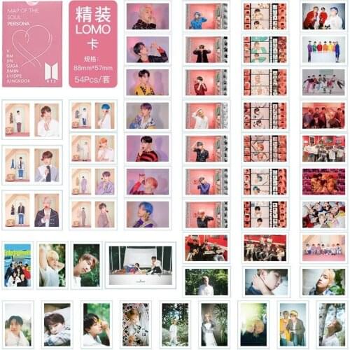 Kpop Bangtan Boys Album Map Of The Soul Persona Poster Cards Postcards Photo Cards Poster Photocard Lomo Card wall sticker